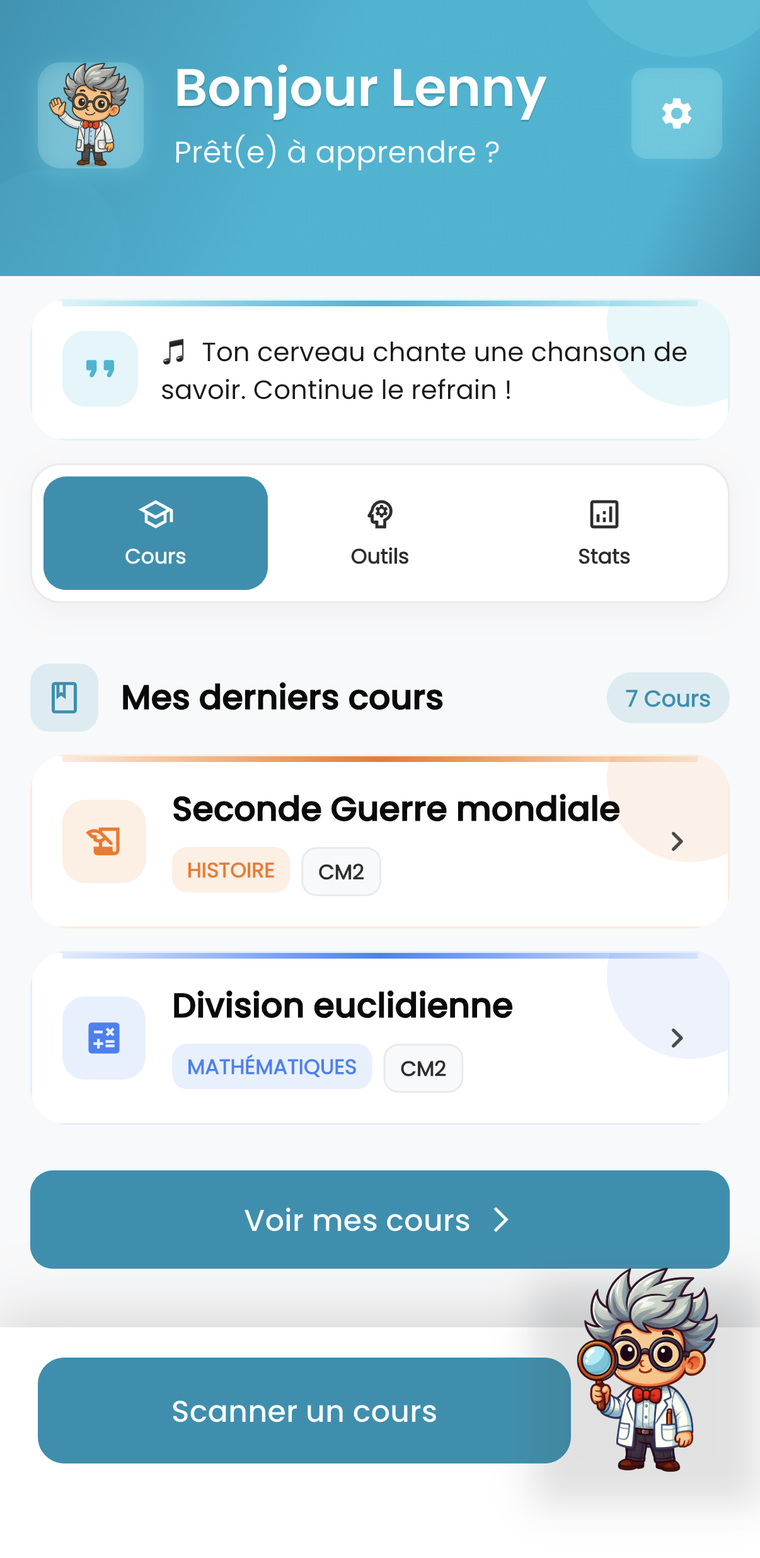 L'accueil de Revizoo avec les derniers cours scannés